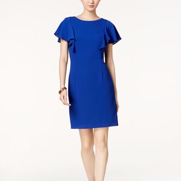 Royal Blue Flutter Sleeve Dress